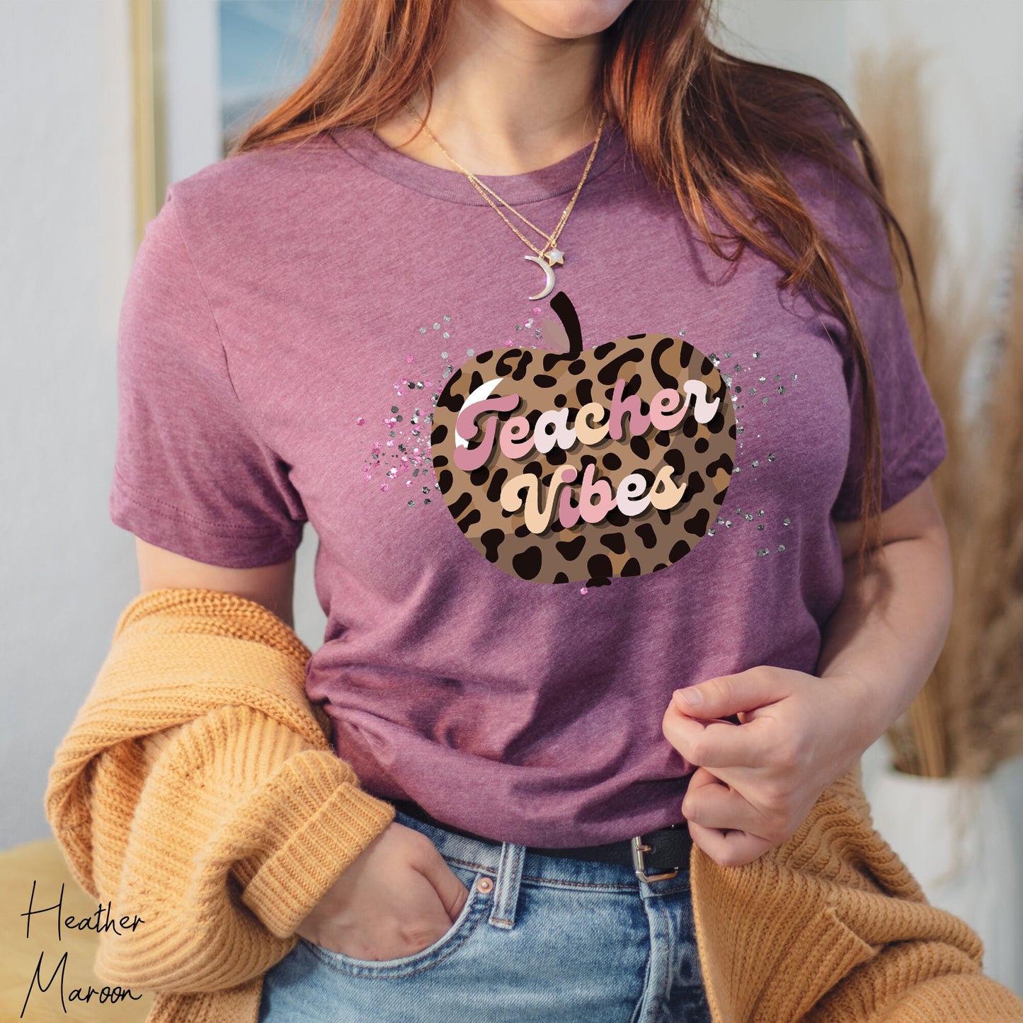 Teacher Leopard Apple T-shirt, Sweatshirt, Hoodie, Tanktop